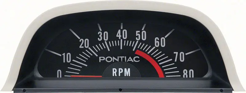 1968 Pontiac Firebird Hood Tachometer 5200 Redline