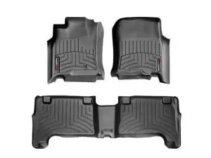 2004-2008 Ford| Lincoln F-150| Mark LT WeatherTech Front and Rear Floorliners-Black-44005-1-2-WT