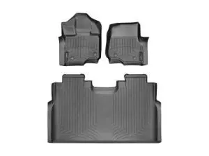 2015-2024 Ford F-150| F-150 Lightning WeatherTech Front and Rear Floorliners-Black-44697-1-2-WT
