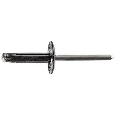 3/16" Aluminum Leg Ret Rivet Black 5/8" Flange-WF55780-P
