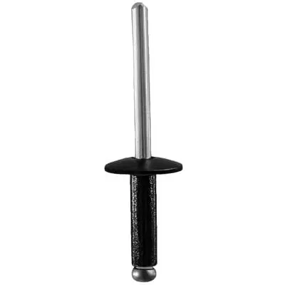3/16" Aluminum Rivet Large 9/16" Flange Black Dome Head Grip 1/2"-WF55090-P
