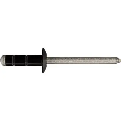 3/16"Aluminum Rivet Black 7/16" Flange Grip 3/16"-3/8" - PK 25-WF55834