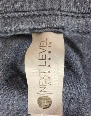 Next Level 60/40 Blend Shirt Tag
