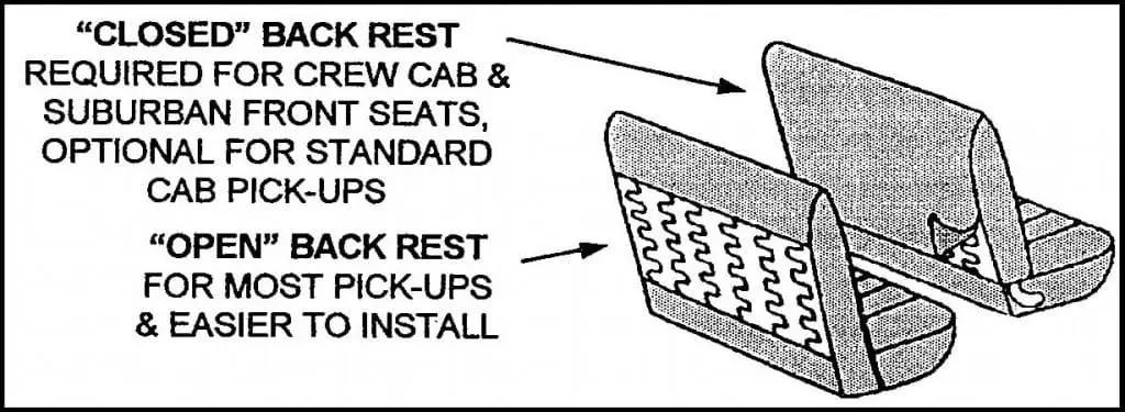automotive seat cover back style