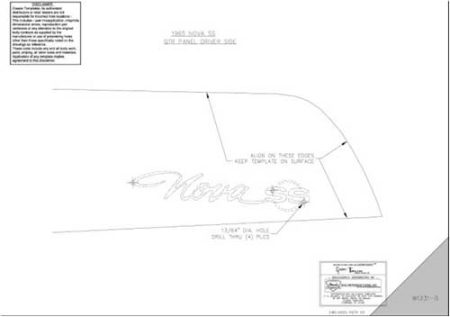 1965 Chevrolet Chevy II Quarter Panel Emblem Template Kit