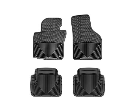 2006-2017 Volkswagen GTI| Jetta| Passat| Rabbit| Eos| R32| CC| Golf| Golf R WeatherTech Front and Rear All-Weather Floor Mats-Black-W53-W50-WT