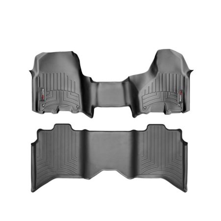 2011-2024 Ram 1500 Classic WeatherTech Front and Rear Floorliners - Over the Hump-Black-444771-440123-WT