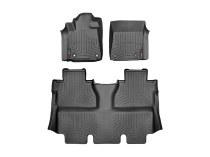 2012-2022 Toyota Sequoia| Tundra WeatherTech Front and Rear Floorliners-Black-444081-440938-WT