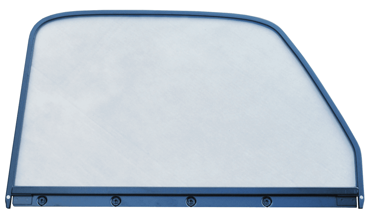 1947-1950 Chevy/GMC Pickup PASSENGER SIDE CLEAR DOOR GLASS WITH BLACK E-COATED TRIM