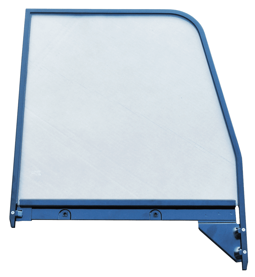 1955-1959 Chevy/GMC Pickup PASSENGER SIDE CLEAR DOOR GLASS WITH BLACK E-COATED TRIM
