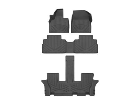 2020-2025 Kia Telluride WeatherTech Front and Rear Floorliner HP-Black-441532-1-2-3IM-WT