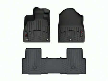 2023-2025 Honda Pilot WeatherTech Front and Rear Floorliners-Black-441796-1-2-WT