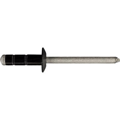 3/16"Aluminum Rivet Black 7/16" Flange Grip 3/16"-3/8" - PK 25-WF55834