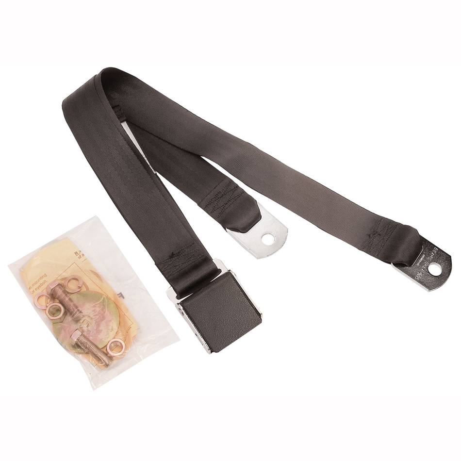 60 Inch Black Seat Belt with Wrinkle Finish Lift Latch