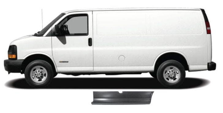 Chevy Express van lower left quarter