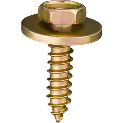 Tap Screw Loose 19/32" Washer Yellow Zinc #10x3/4" - PK 50-WF73615