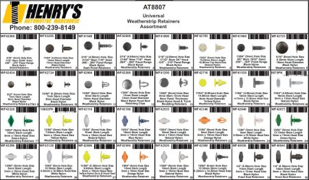 Universal Weatherstrip Retainer Assortment Tray - AT8807